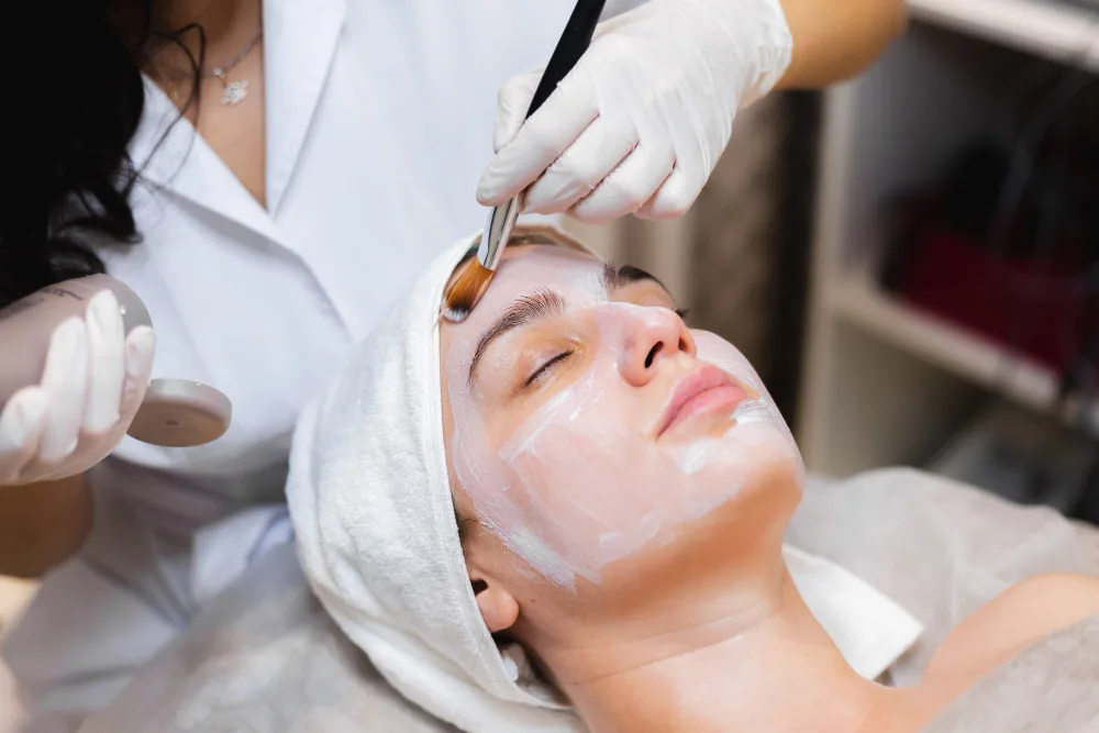Facial skin treatment at Urban Glam salon Dubai
